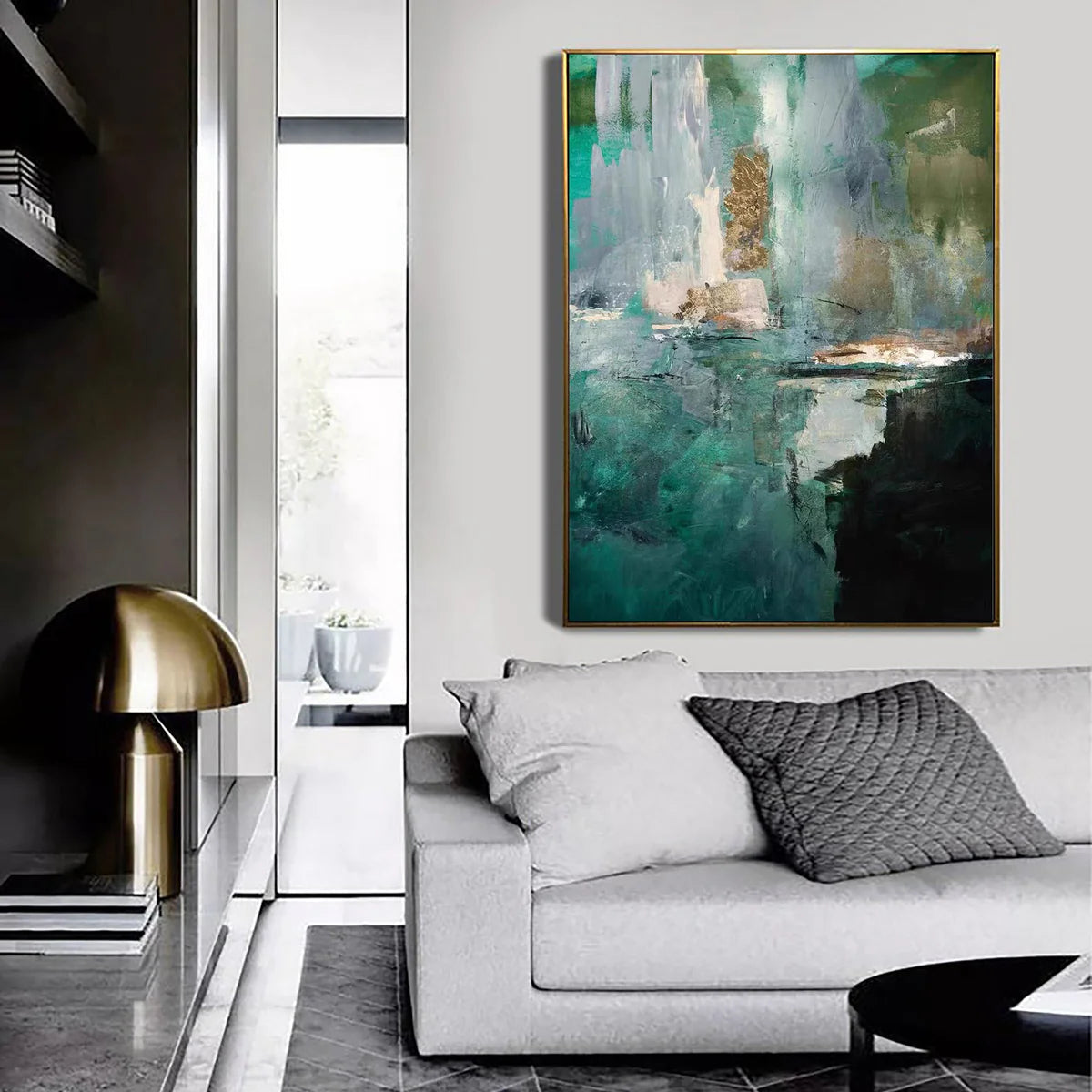 Blue & Green Abstract Painting #LL 008