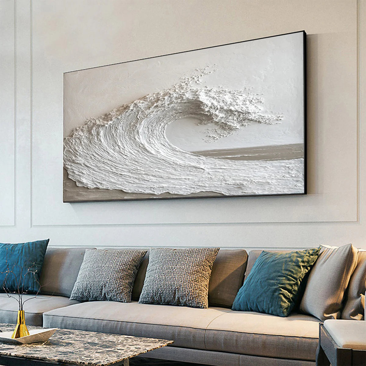 Textured Ocean Wave Art 3D Oil Painting for Modern Living Rooms #BBM 028
