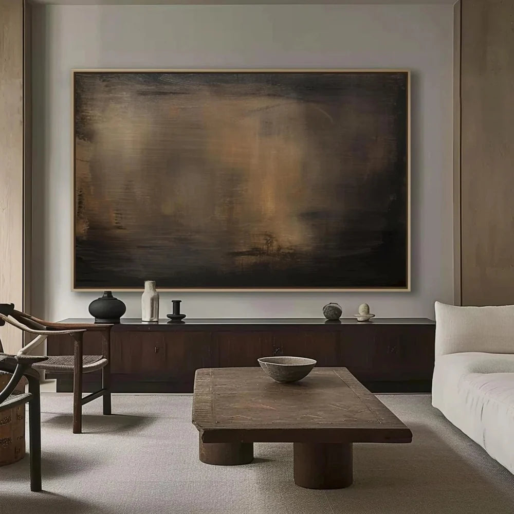 Brown Landscape Moody Canvas, Modern Wall Decor #BGA 077