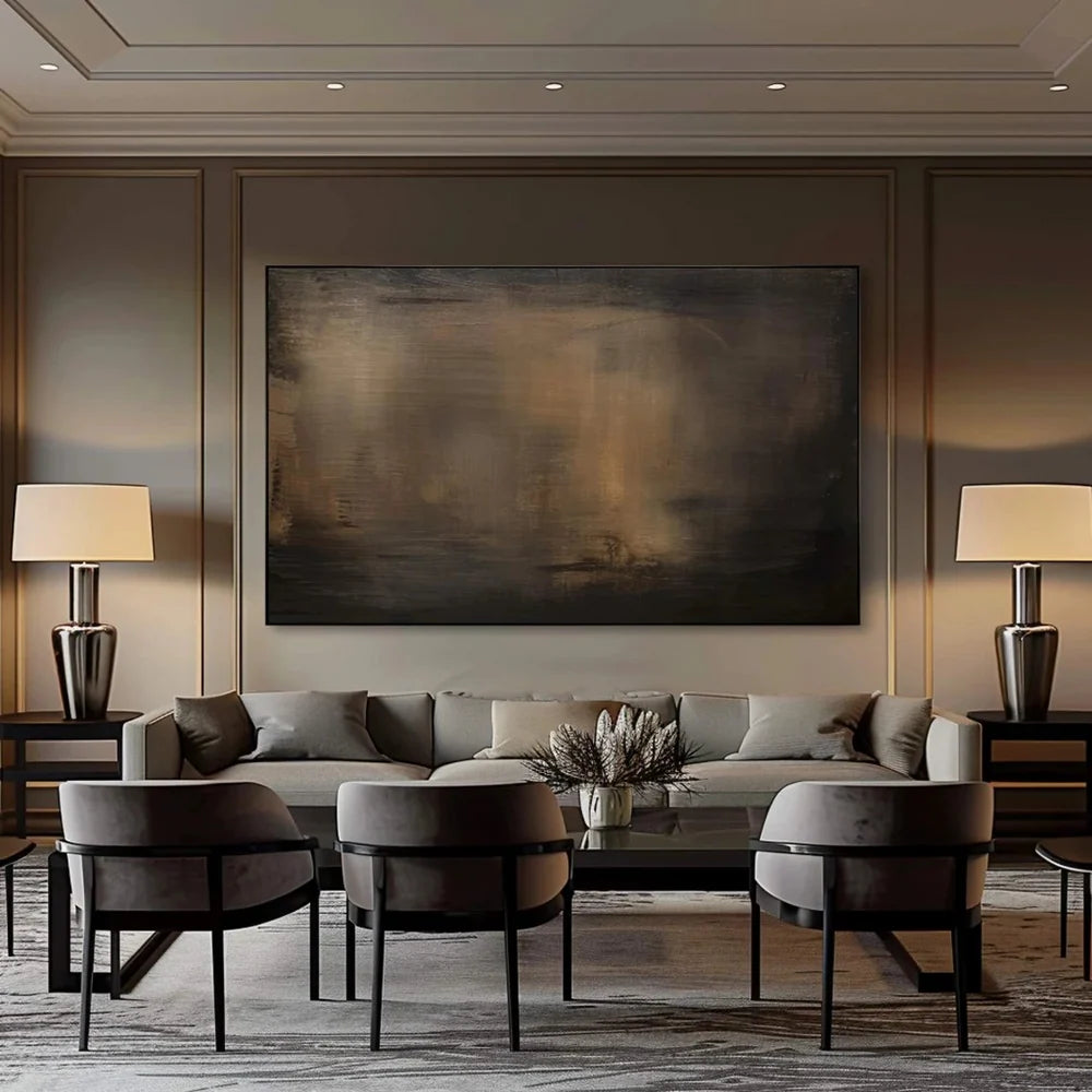 Brown Landscape Moody Canvas, Modern Wall Decor #BGA 077